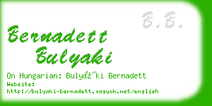 bernadett bulyaki business card